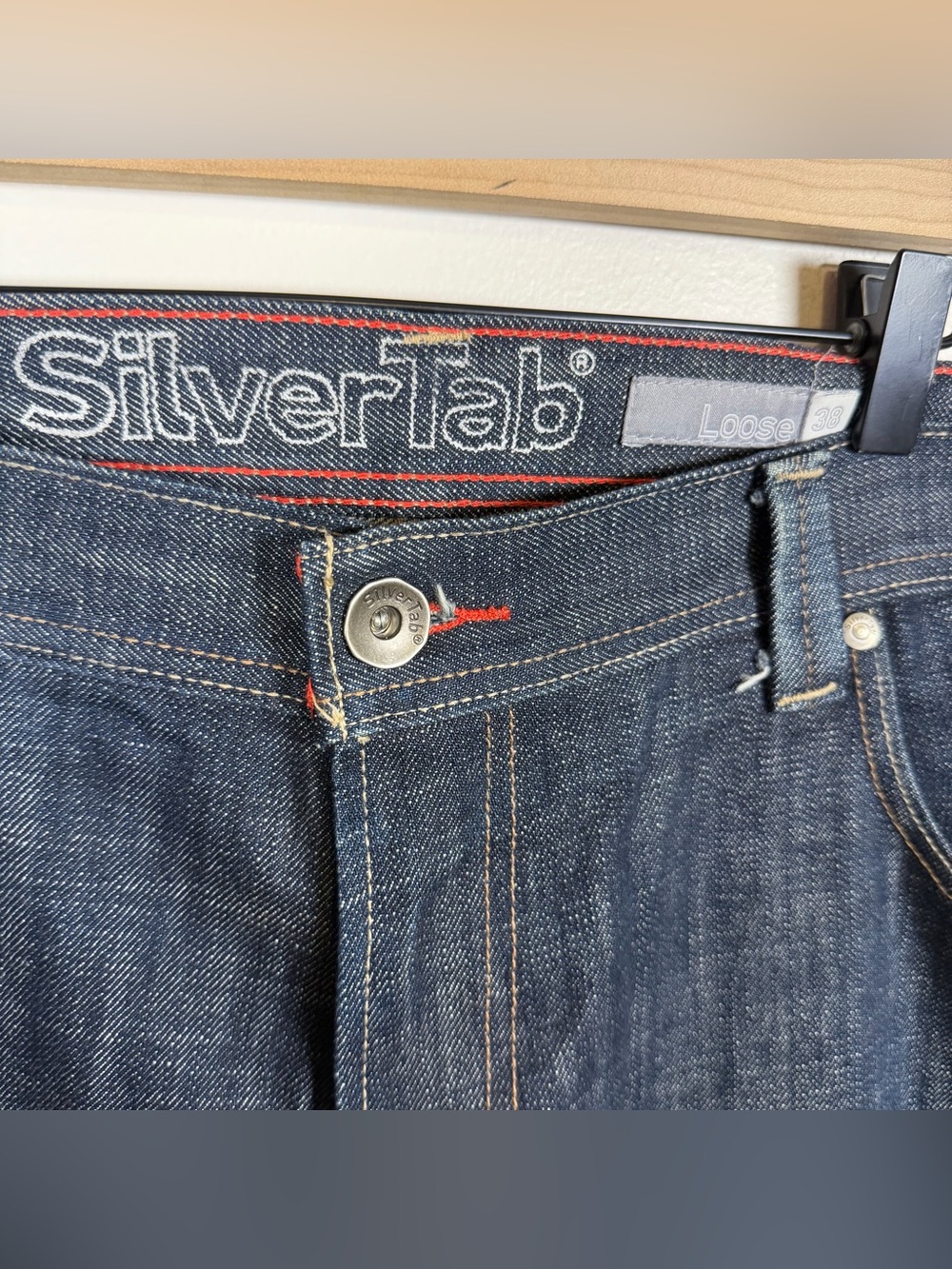 Levi’s SilverTab Loose Jeans Baggy Size 38x30 Wide Leg Skater Dark Wash Y2K - Picture 5 of 8